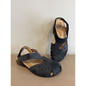 Earth Origins Blue Birdine Women Leather Casual Slip-On Sandals Shoes US Size 9